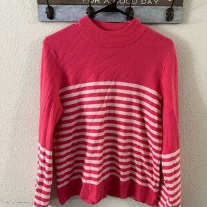 Pink and White Striped Sweater